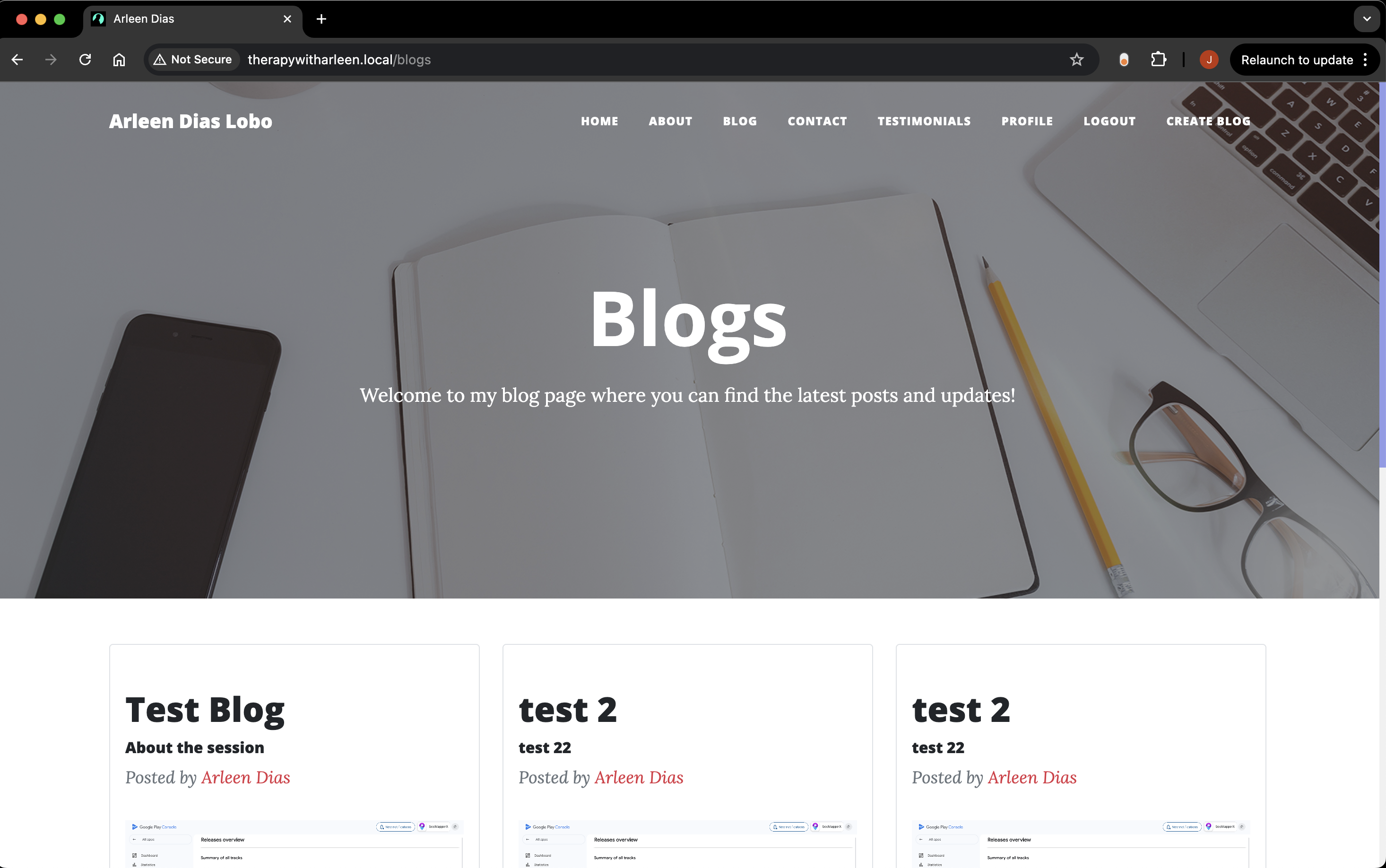 Jonathan D'Penha – Counselling Website Screenshot 3
